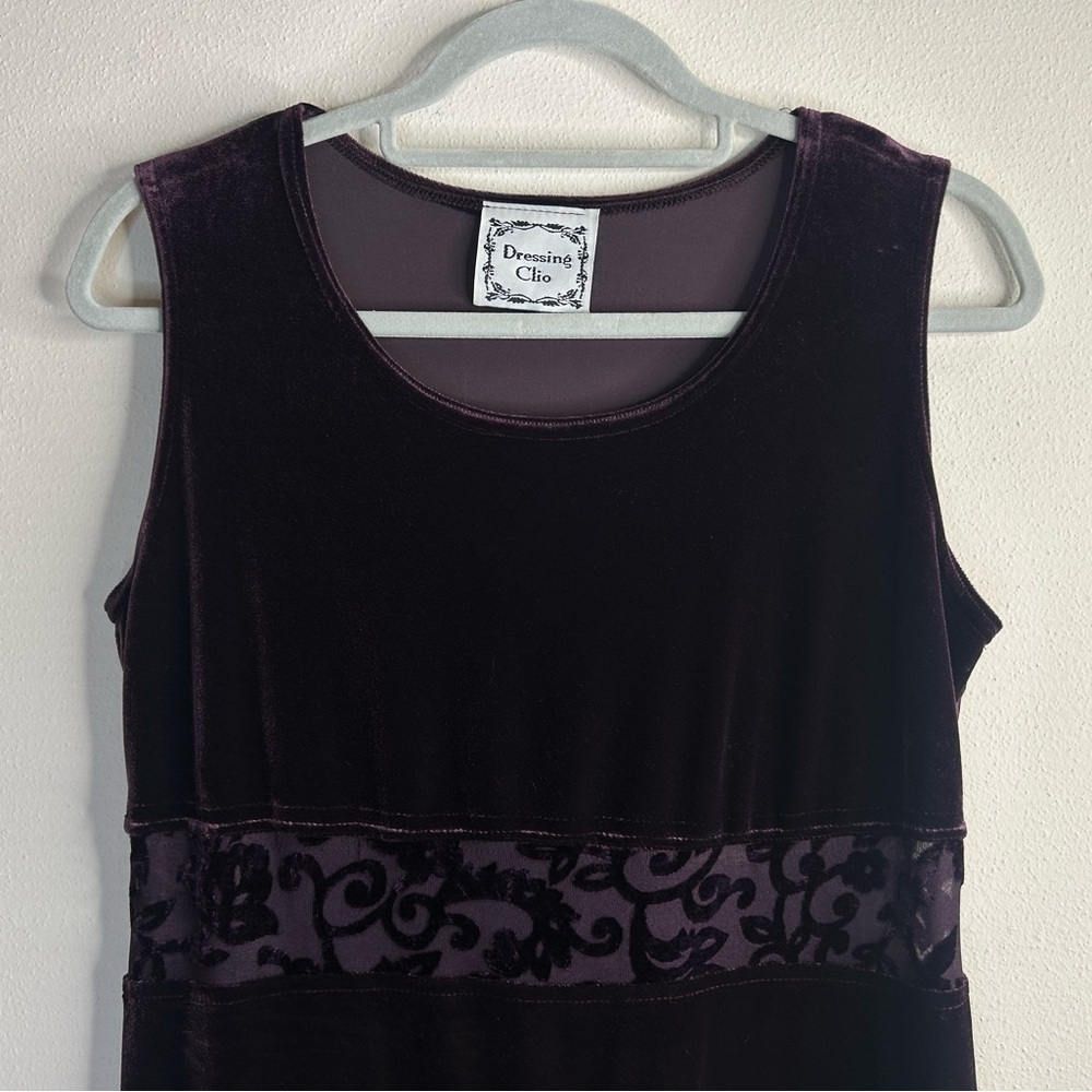 Dressing Clio Vintage 90s Velvet Dress Purple Size S Whimsygoth Renaissance Goth